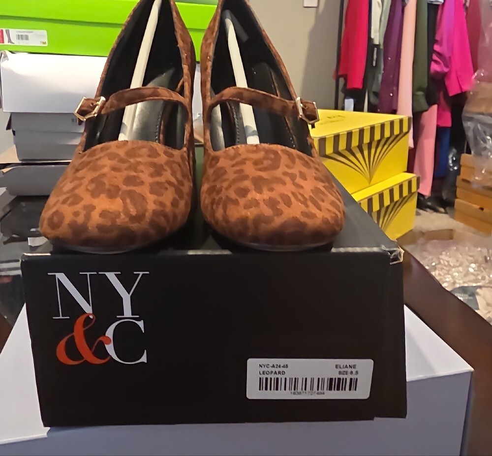 New York & Company Leopard Print Mary Jane Pumps - Brown - Picture 7 of 10